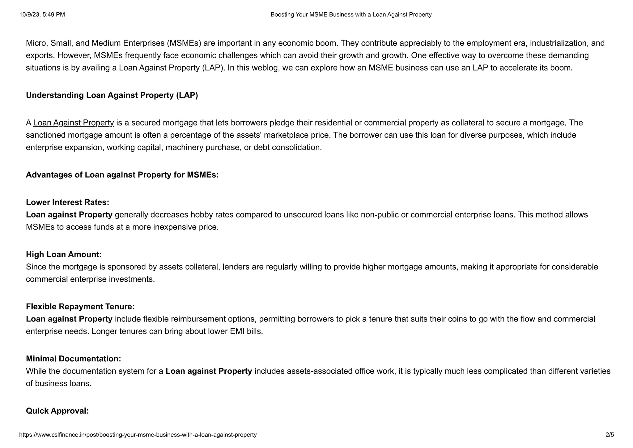 MSME Business Loan against property.pdf