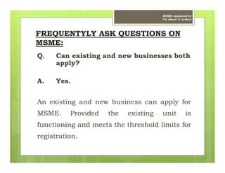 Msme Questions MSME | PDF