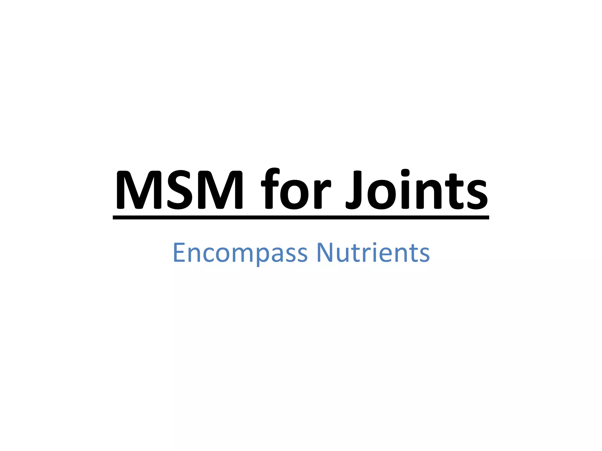 Msm for joints | PPT