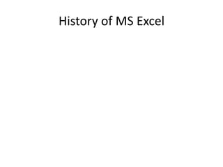 History of MS Excel