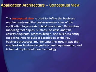 Information PerspectiveThe information perspective describes what the organization needs to know to run its business processes and operations. It includes: Standard data models. Data management policies. Descriptions of the patterns of information production and consumption in the organization. The information perspective also describes how data is bound into the work flow, including structured data stores such as databases, and unstructured data stores such as documents, spreadsheets, and presentations that exist throughout the organization. 