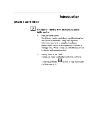 M Smith Sample Training Module Topic Word Tables