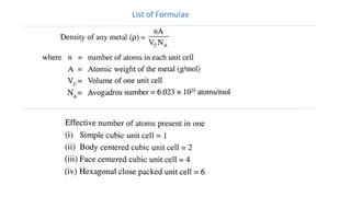 List of Formulae
 