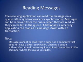 Message Queuing (MSMQ) Slide 8