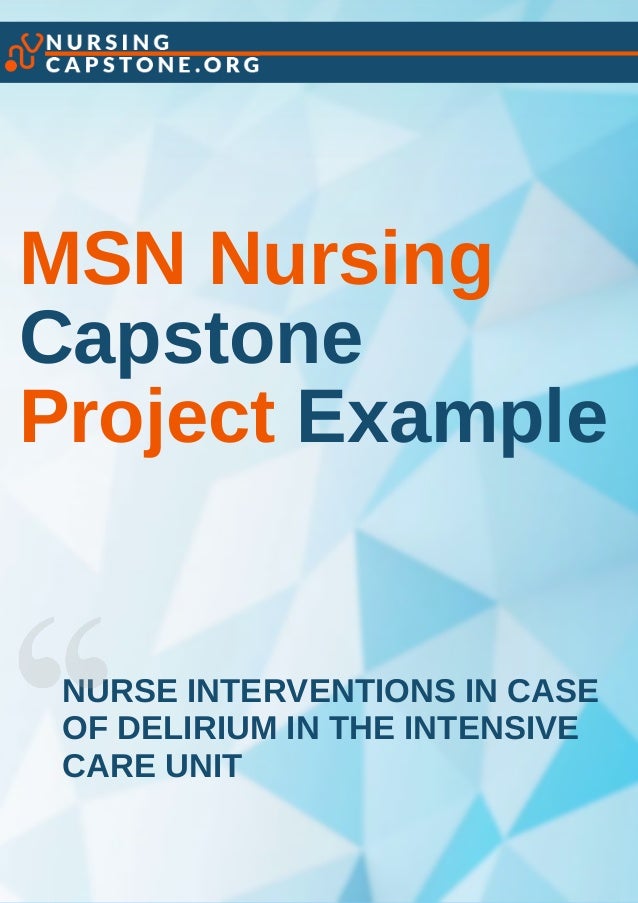 msn nursing education capstone project ideas