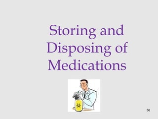 Storing and
Disposing of
Medications
56
 