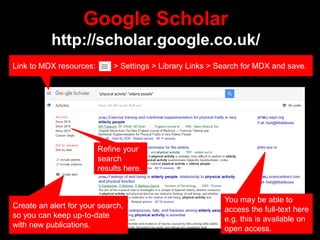 Google Scholar
http://scholar.google.co.uk/
You may be able to
access the full-text here
e.g. this is available on
open ac...