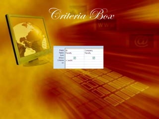 Query Design Feature