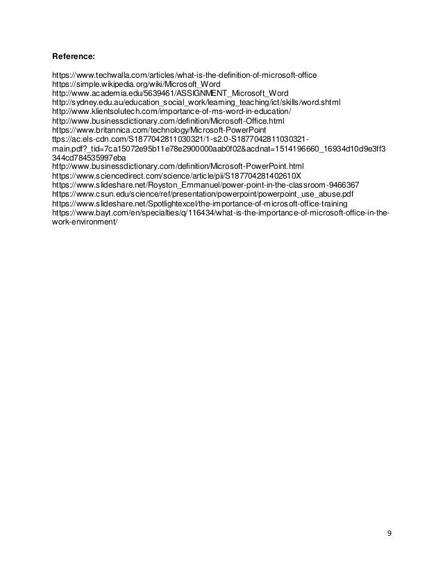 Ms Office Ms Word Power Point Use In Education