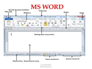 MS WORD
ZRI ENTERPRISES
Dheenathayalan.R.
 