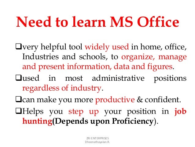 ms office job