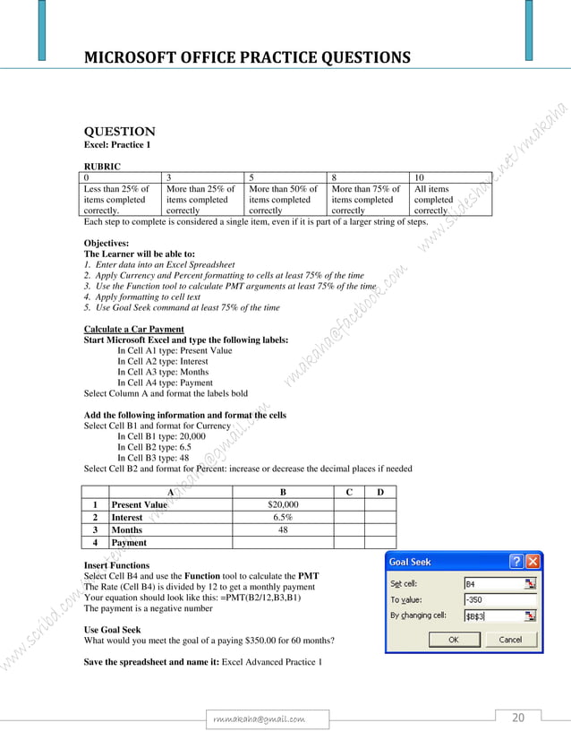 Microsoft Office Package: Practical Questions | PDF | Gardening | Home ...