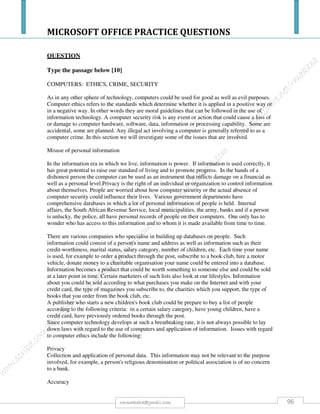 MICROSOFT OFFICE PRACTICE QUESTIONS
96rmmakaha@gmail.com
 