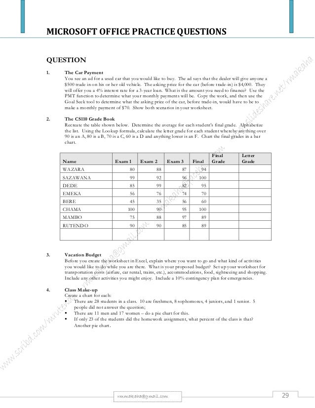 Microsoft access assignments for students