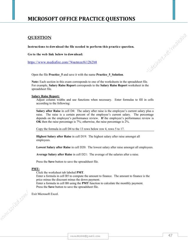 ms word test for employment