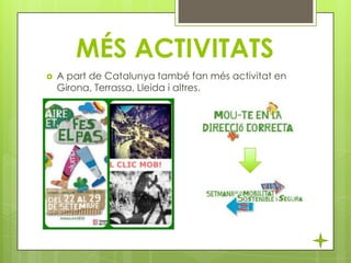MÉS ACTIVITATS


A part de Catalunya també fan més activitat en
Girona, Terrassa, Lleida i altres.

 
