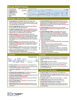 Ms outlook 2007 quick reference | PDF