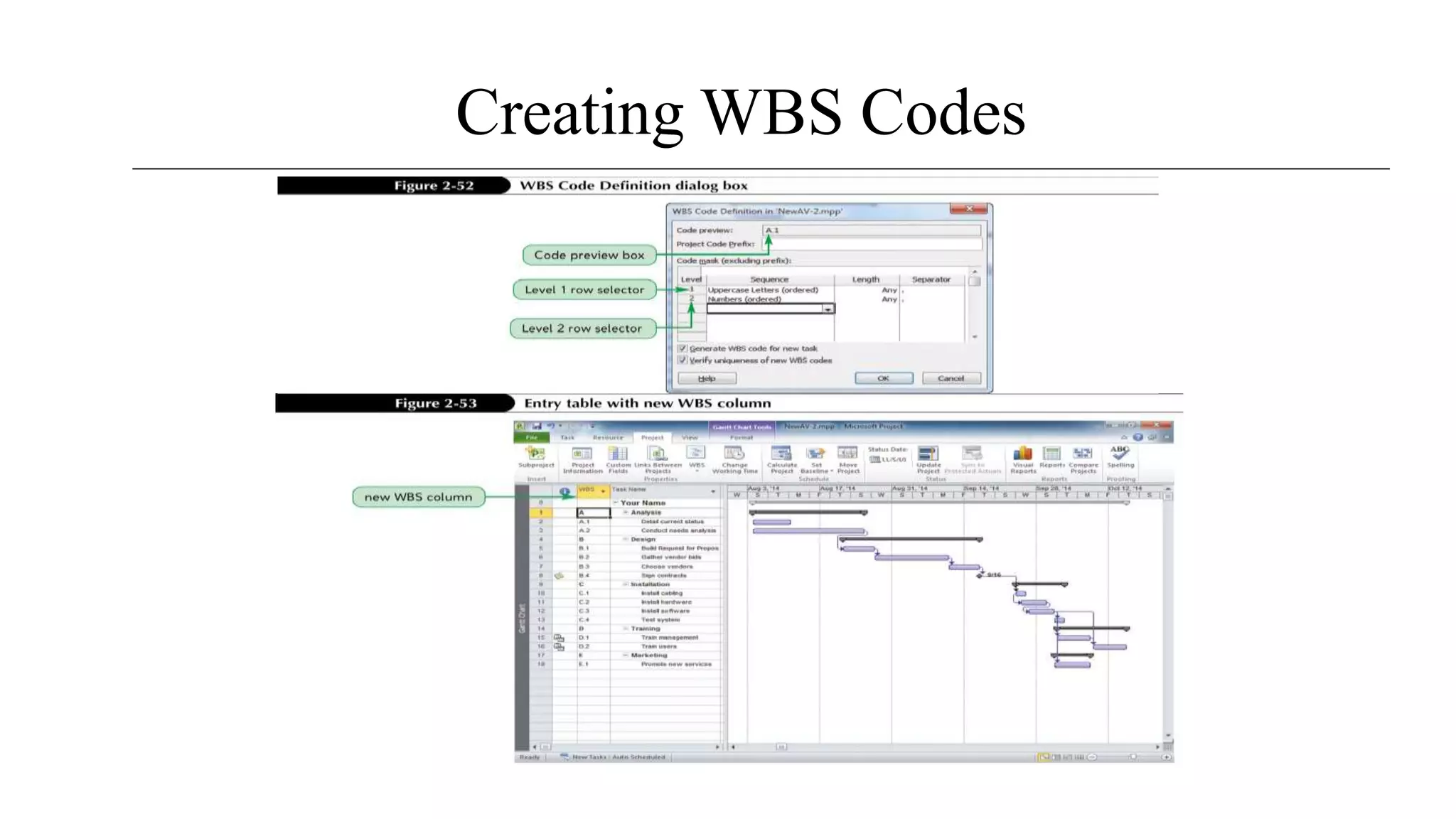 Creating WBS Codes
 