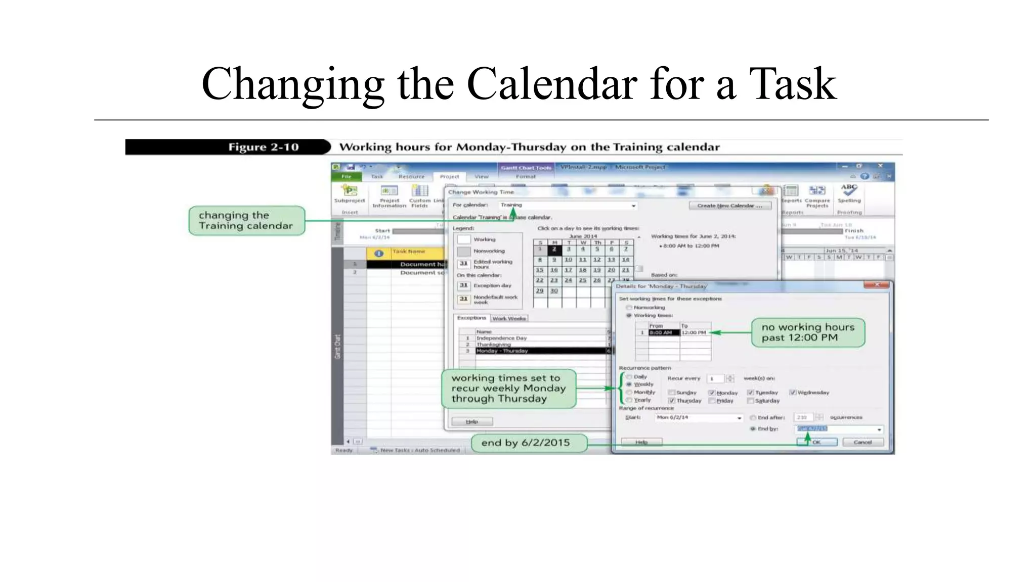 Changing the Calendar for a Task
 