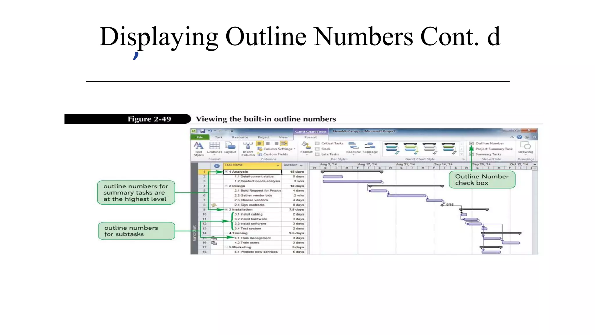 ’
Displaying Outline Numbers Cont. d
 
