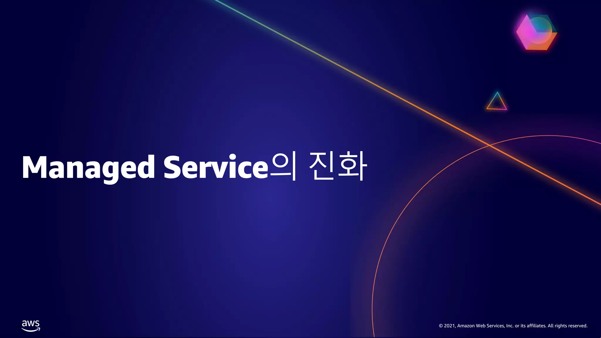 © 2021, Amazon Web Services, Inc. or its affiliates. All rights reserved.
© 2021, Amazon Web Services, Inc. or its affiliates. All rights reserved.
Managed Service의 진화
 