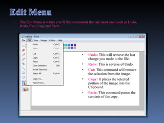 Paint Main Menu Ms Paint Tutorial | PPT
