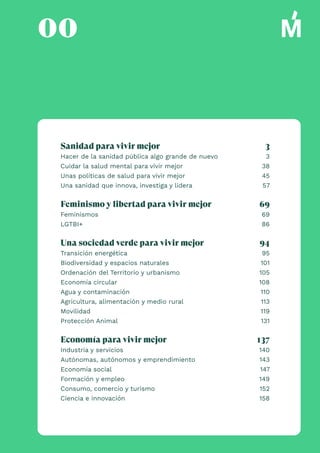 00
Sanidad para vivir mejor 3
Hacer de la sanidad pública algo grande de nuevo 3
Cuidar la salud mental para vivir mejor 3...
