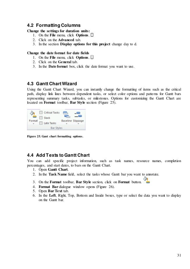 Ms Project Gantt Chart Date Format