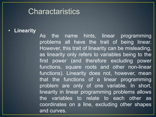 Liner programming on Management Science | PPTX