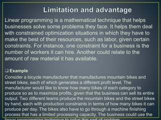 Liner programming on Management Science | PPTX | Business | Business ...