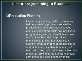 Liner programming on Management Science | PPTX