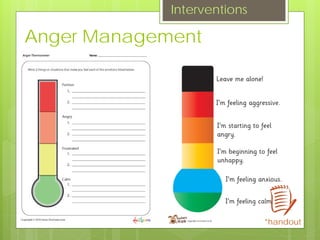Anger Management
Interventions
*handout
 