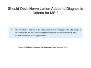 Update on Optic Neuritis and the role of OCT In Multiple Sclerosis | PPTX