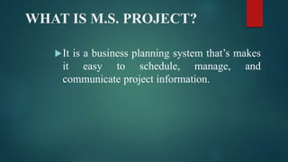 Introduction to Microsoft Project 2010 | PPTX