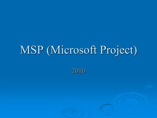 MSP (Microsoft Project)
          2010
 