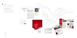 Club LS1
 An exclusive membership club which
 resides with 3 Albion Place with
 reciprocal clubs around the world.


 Design briefs include:
 Brand development, web site design,
 corporate literature and marketing
 material. Currently working a refresh
 of the web site and a range of print
 material.
               mark@captivadesign.com
               0777 377 59 76
Mark Spanton




               me
 
