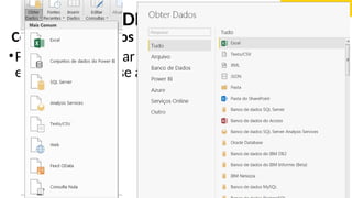 PROF. FRANKLIN FELIPE 19
O Power BI DESKTOP
Conectar-se a dados
•Para começar a usar o Power BI Desktop, a primeira
etapa é conectar-se aos dados.
 