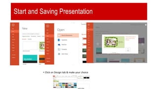 Start and Saving Presentation
 