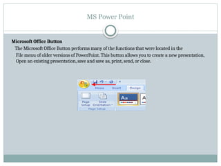MS POWERPOINT PARTS AND MEANING,SHORTCUT KEYS USED | PPTX