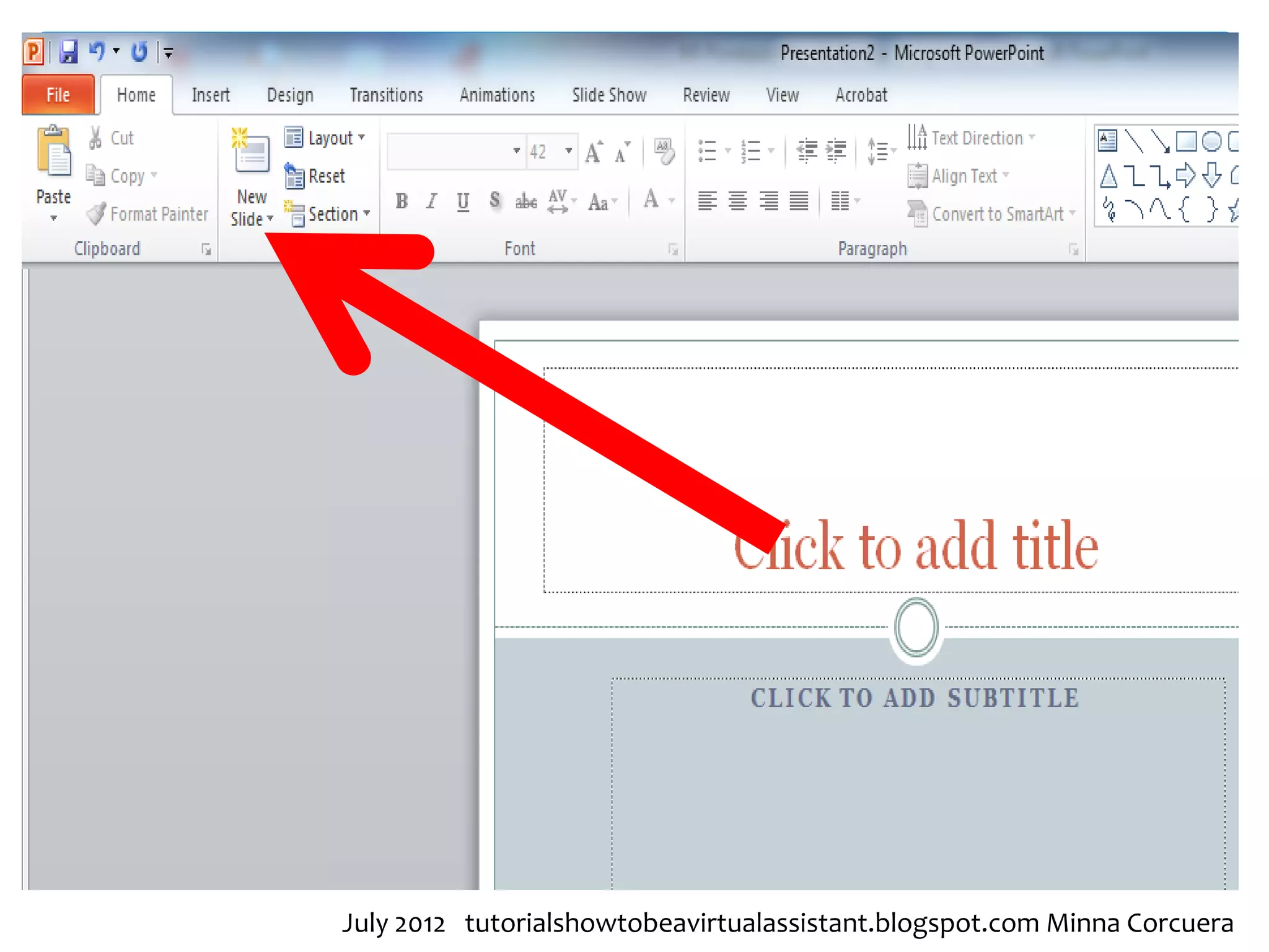 July 2012 tutorialshowtobeavirtualassistant.blogspot.com Minna Corcuera
 