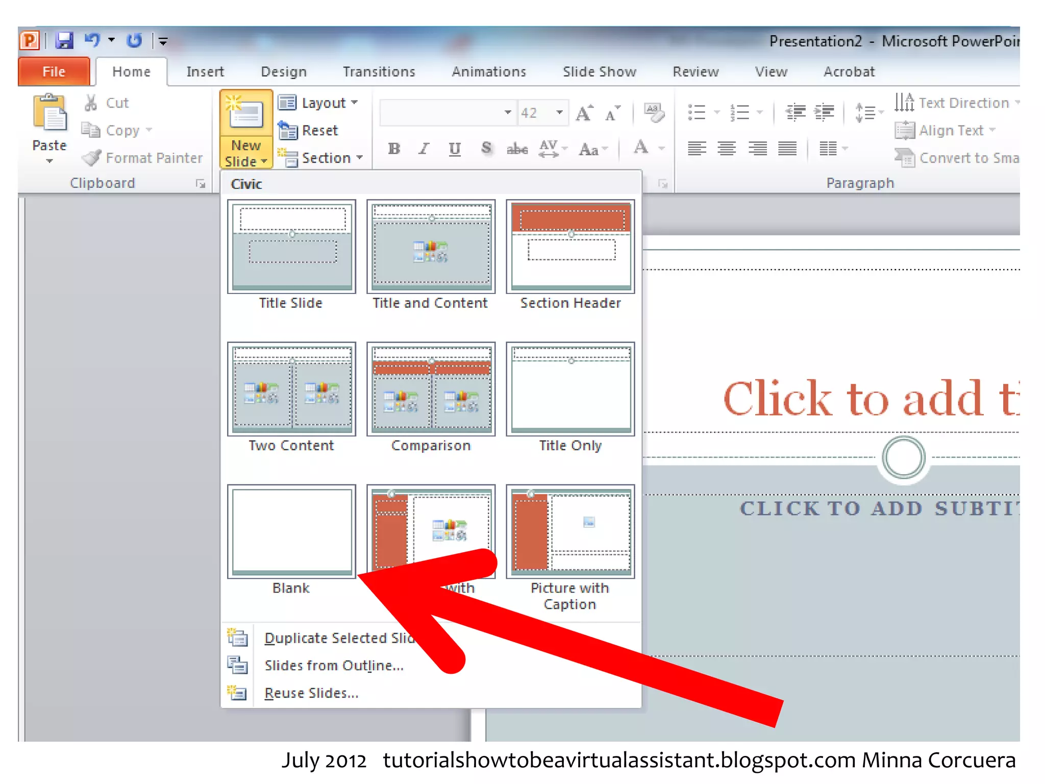 July 2012 tutorialshowtobeavirtualassistant.blogspot.com Minna Corcuera
 