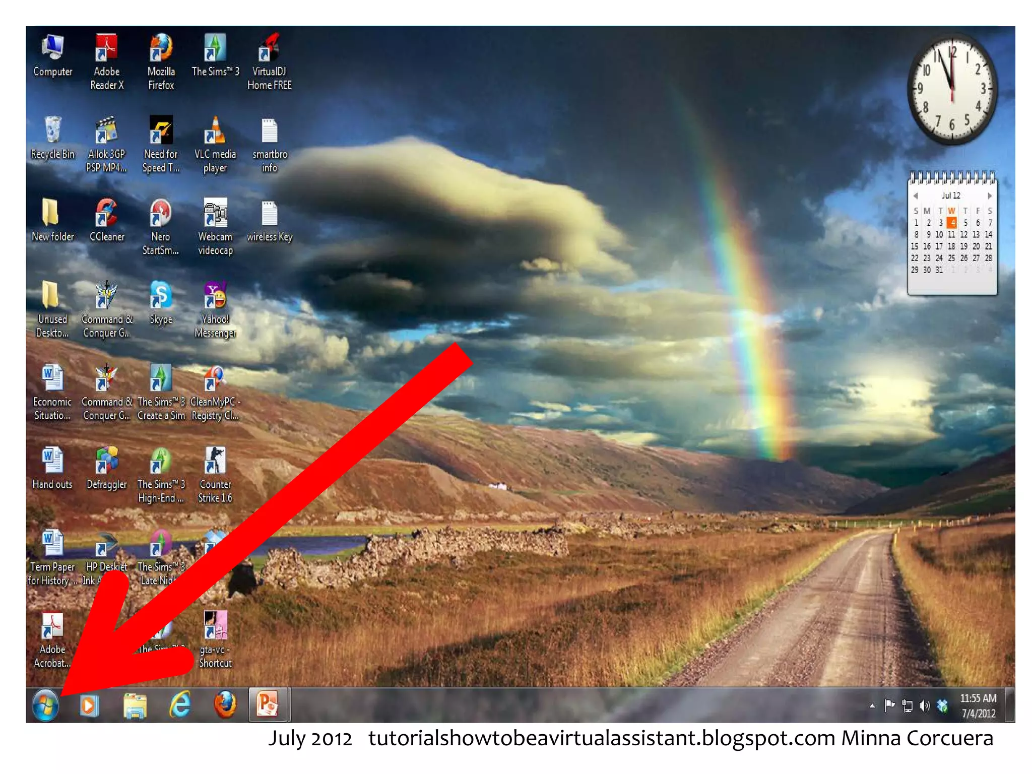 July 2012 tutorialshowtobeavirtualassistant.blogspot.com Minna Corcuera
 