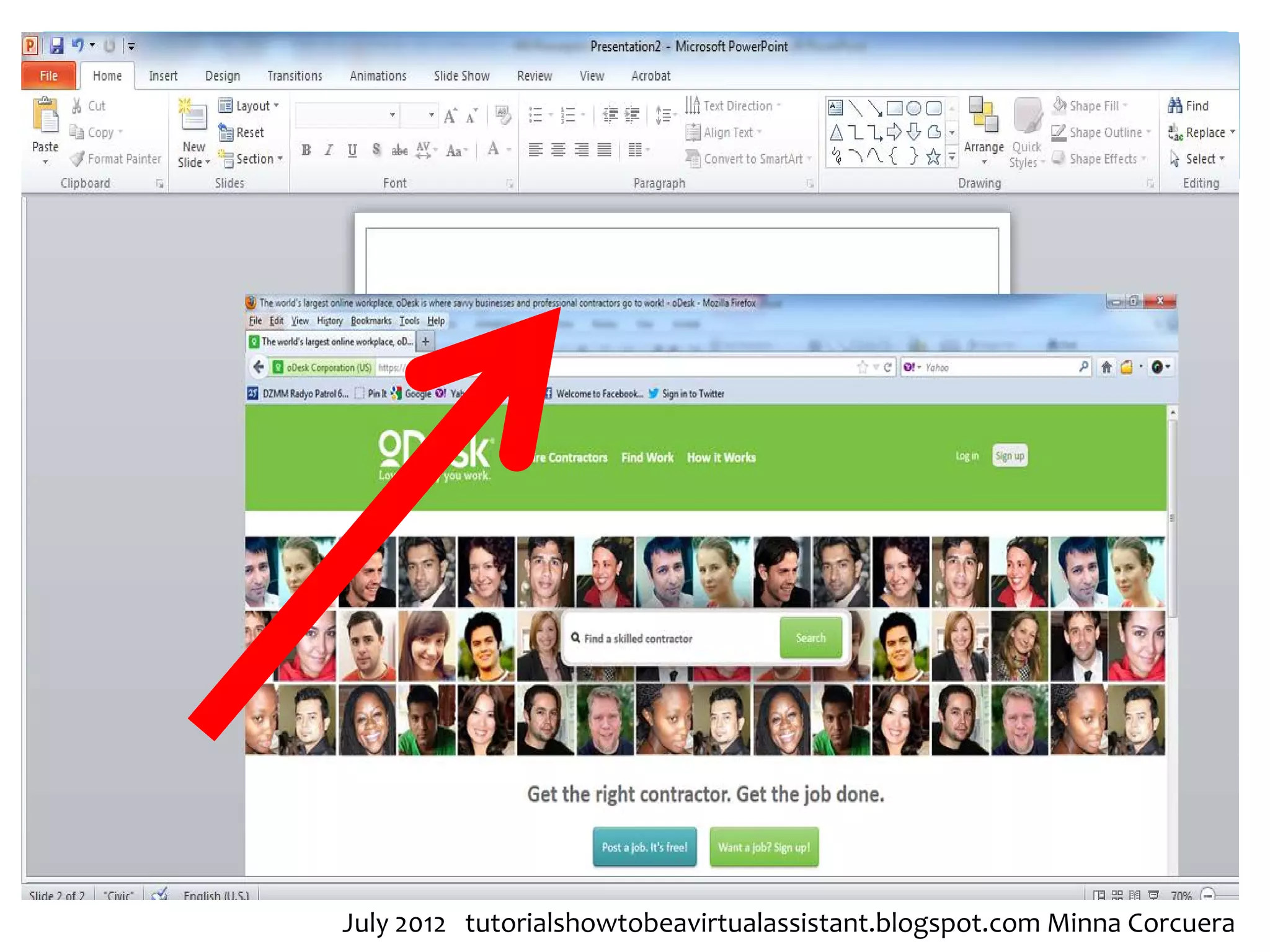 July 2012 tutorialshowtobeavirtualassistant.blogspot.com Minna Corcuera
 