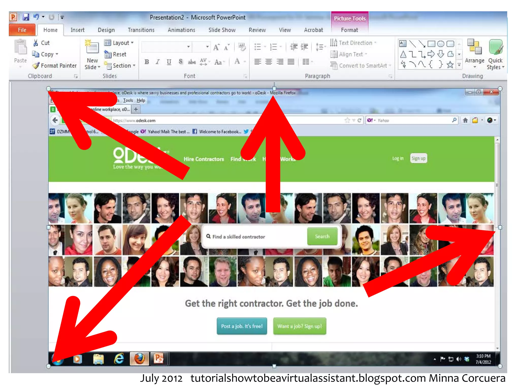 July 2012 tutorialshowtobeavirtualassistant.blogspot.com Minna Corcuera
 