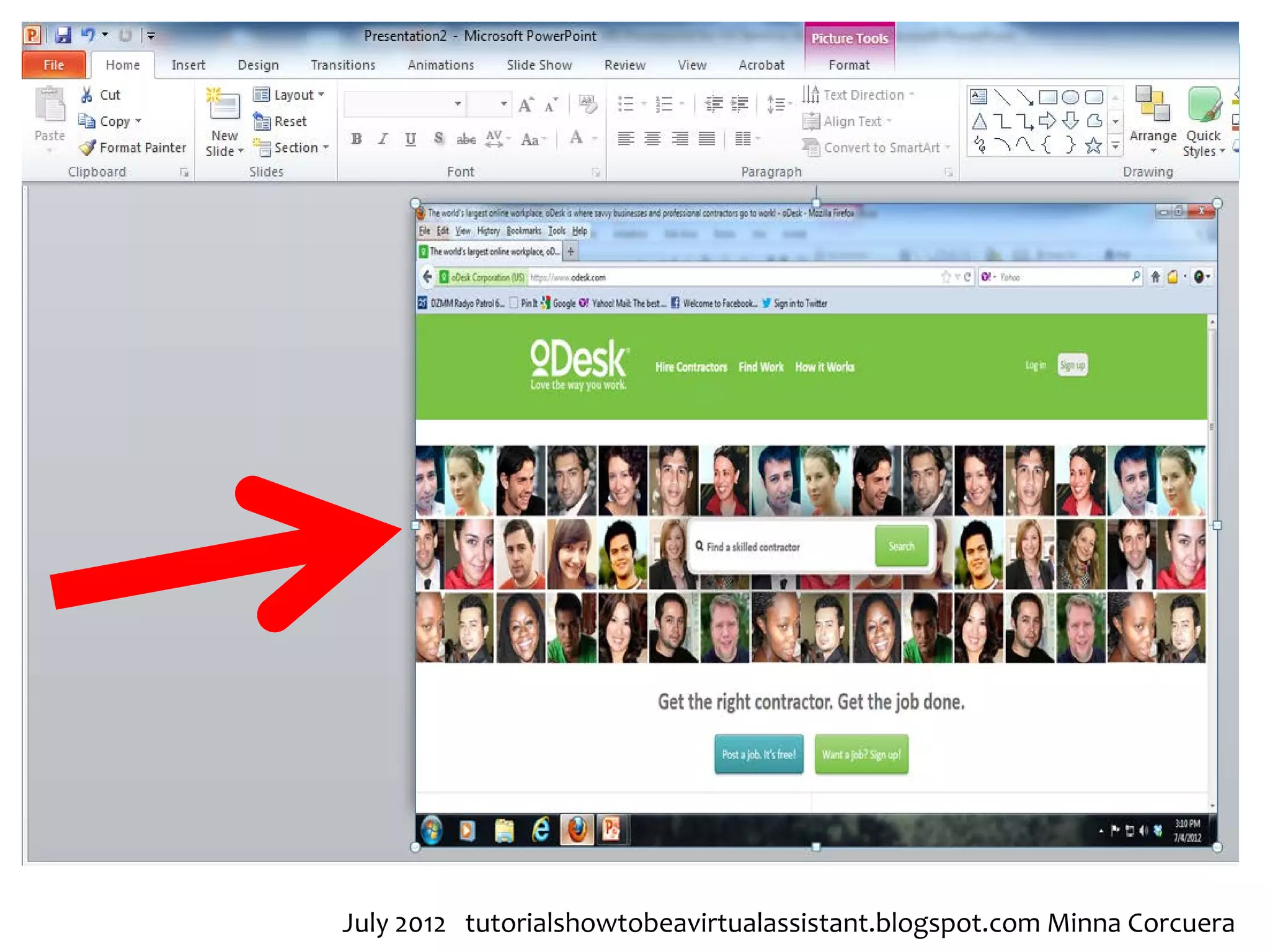 July 2012 tutorialshowtobeavirtualassistant.blogspot.com Minna Corcuera
 