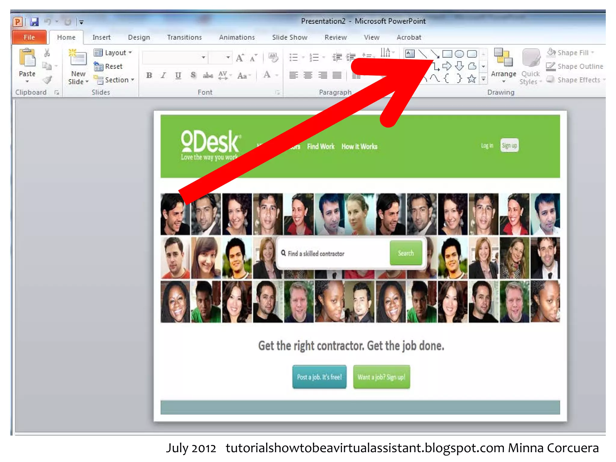 July 2012 tutorialshowtobeavirtualassistant.blogspot.com Minna Corcuera
 