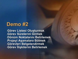 Görünümler (Calendar, Gantt, Network)