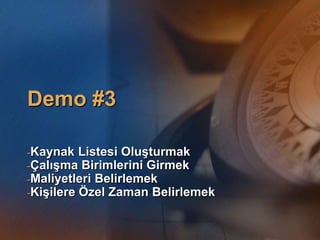 Dönüm Noktası ve Aşamalar BelirlemekBir görevin süresini 0 (Sıfır) olarak girerseniz o görev bir dönüm noktasına (milestone) dönüşür.Dönüm noktaları proje evrelerini tanımlarken kullanılır.