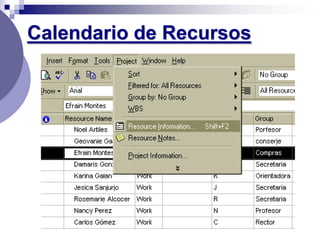 Calendario de Recursos
 