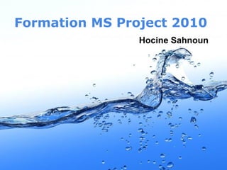 Formation MS Project 2010
Hocine Sahnoun
 